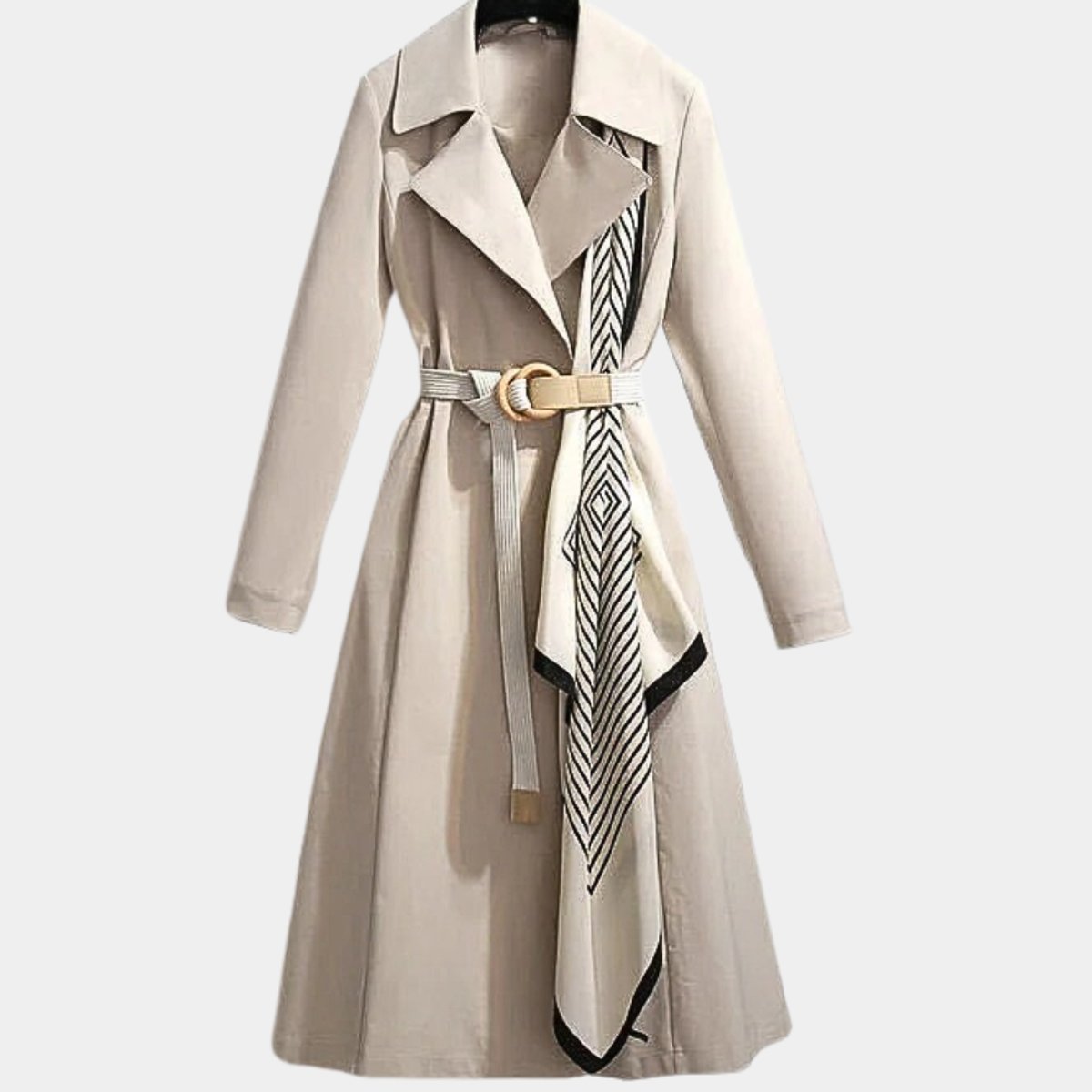 Clarice, Trench Midi con Cintura e Revers