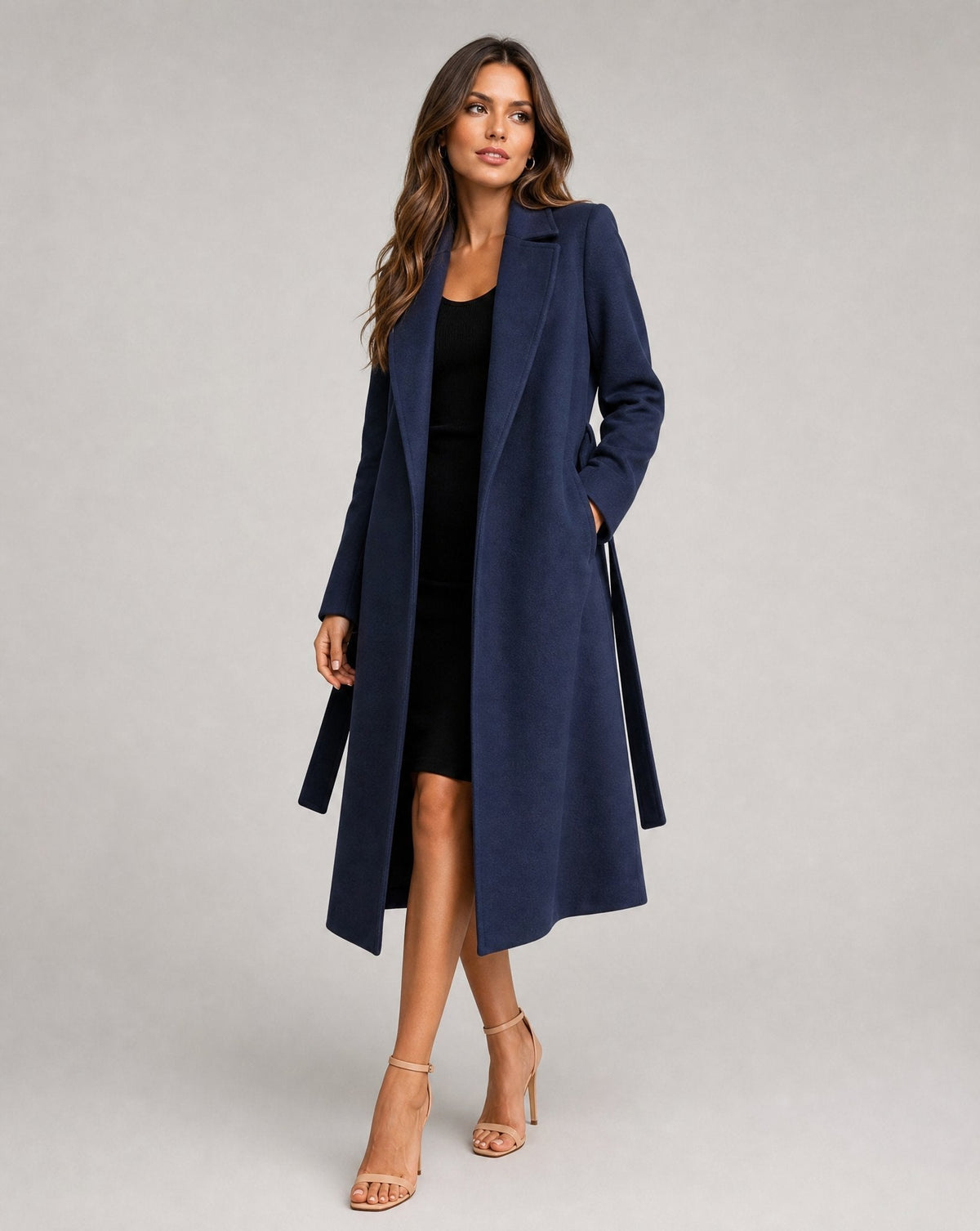 Giuseppina, Cappotto Lungo con Revers e Cintura