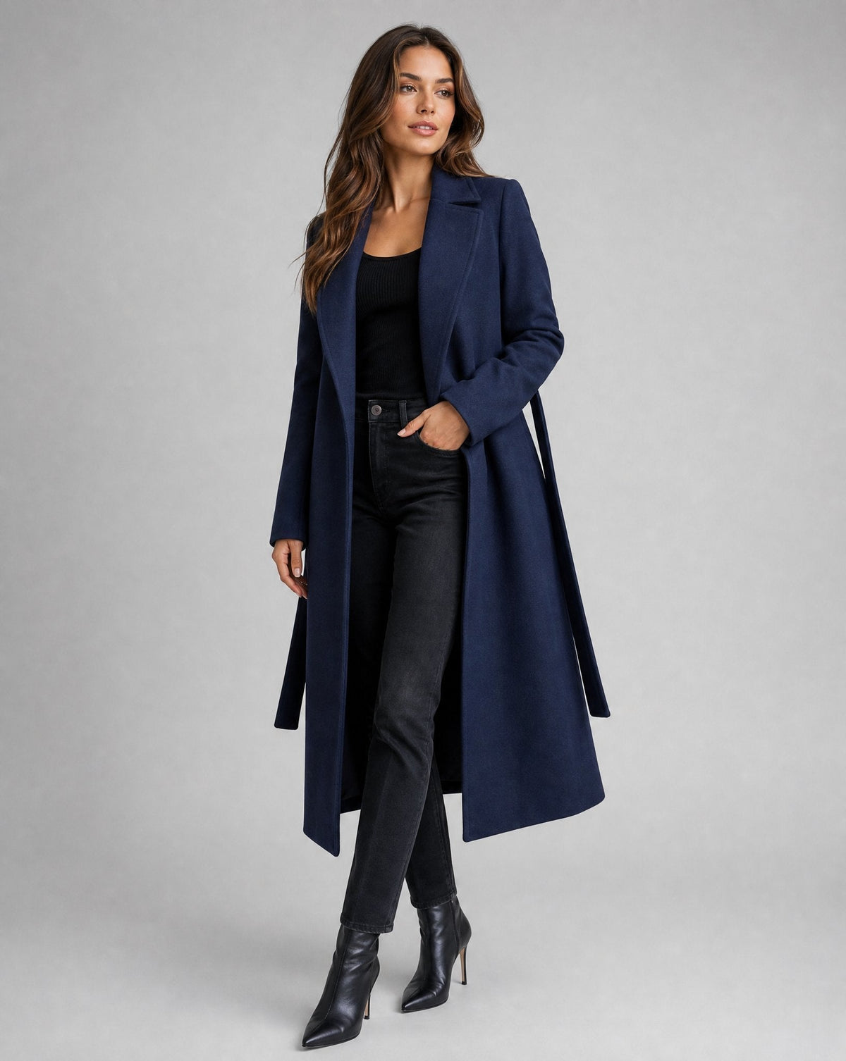 Giuseppina, Cappotto Lungo con Revers e Cintura