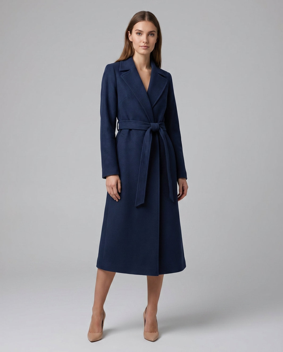 Giuseppina, Cappotto Lungo con Revers e Cintura