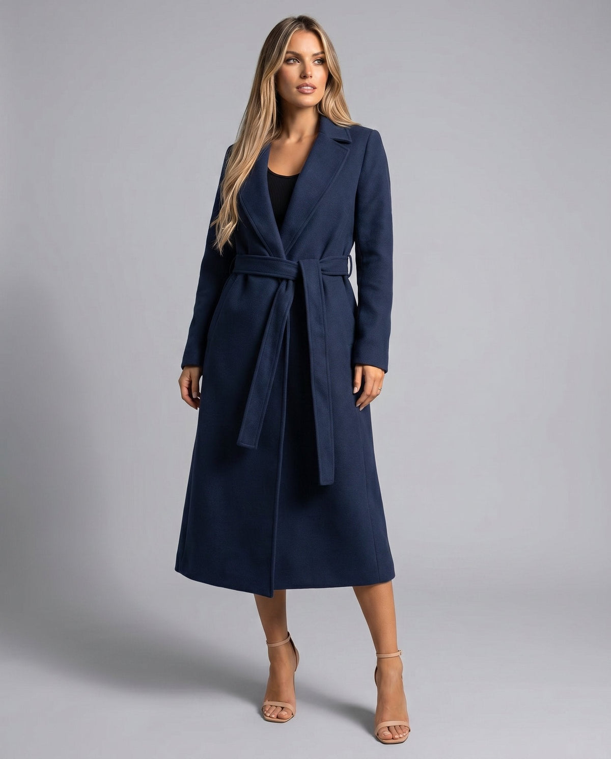 Giuseppina, Cappotto Lungo con Revers e Cintura