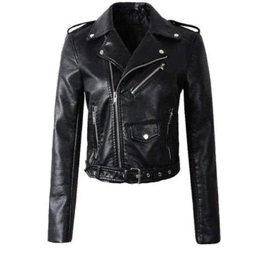 Rachele, Giacca Biker Corta con Cintura