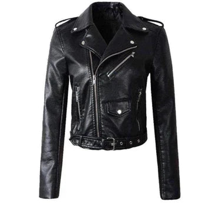 Rachele, Giacca Biker Corta con Cintura