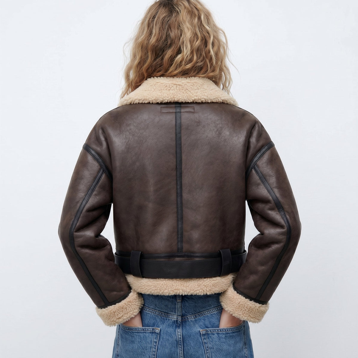 Verena, Giacca Aviator Corta con Cintura