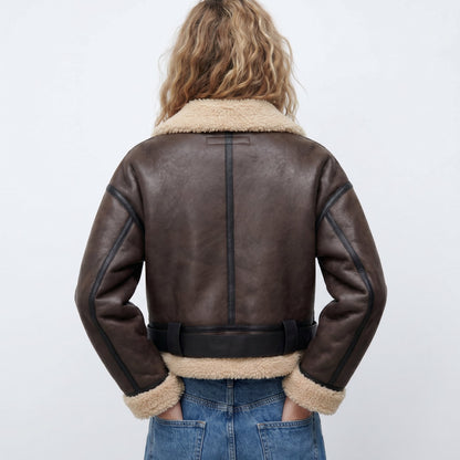 Verena, Giacca Aviator Corta con Cintura