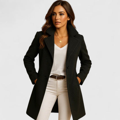 Bianca — Cappotto Lungo Sagomato con Revers