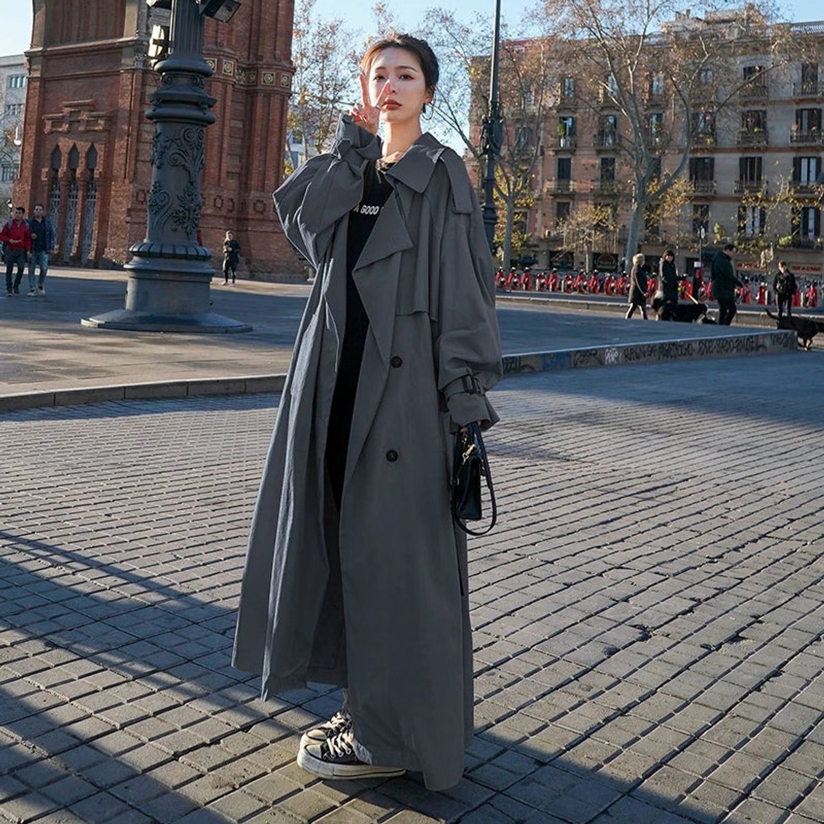 Lena, Trench Lungo Oversize Doppiopetto