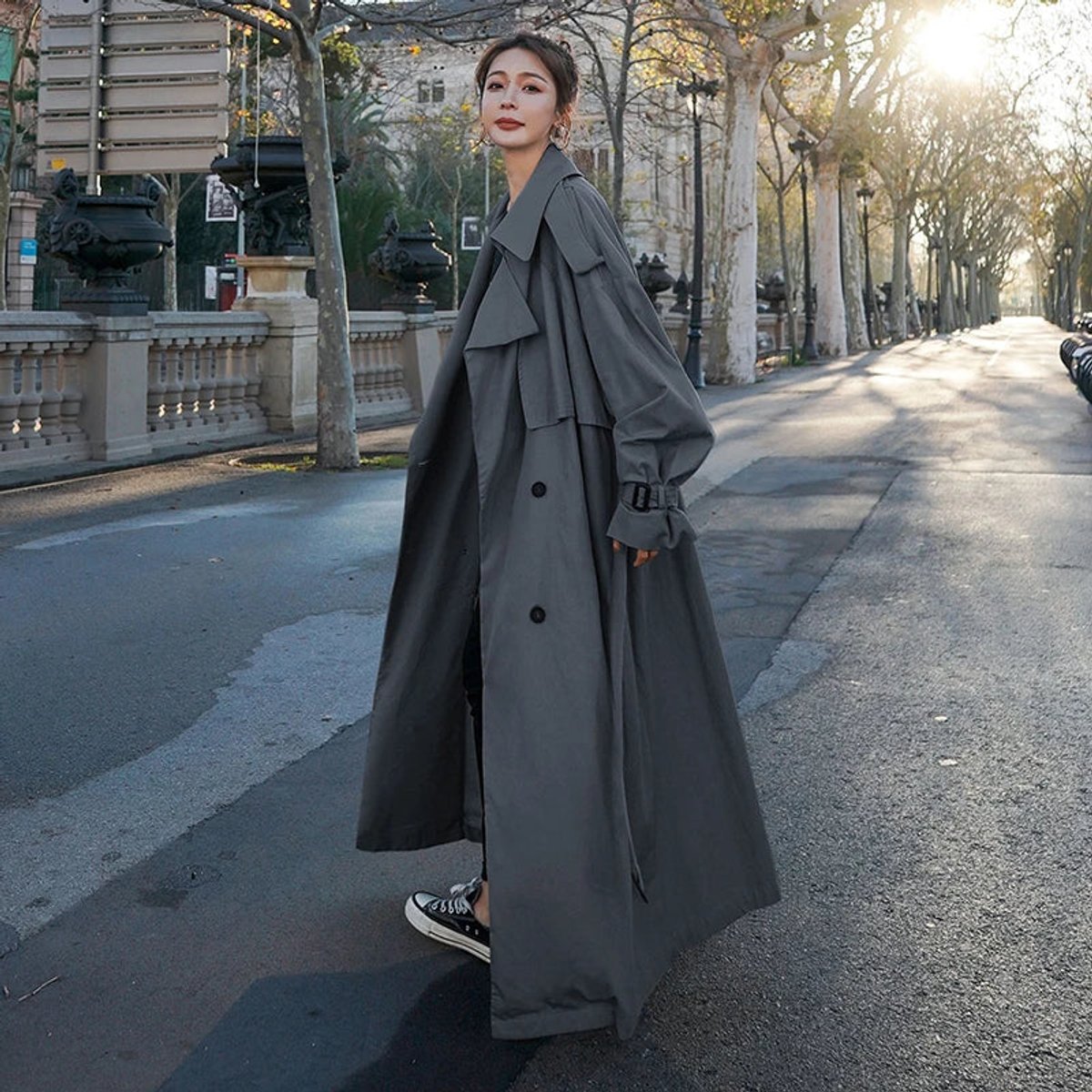 Lena, Trench Lungo Oversize Doppiopetto