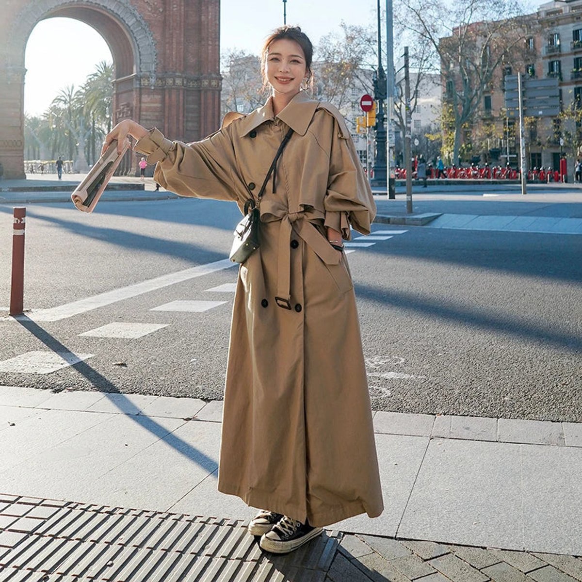 Lena, Trench Lungo Oversize Doppiopetto