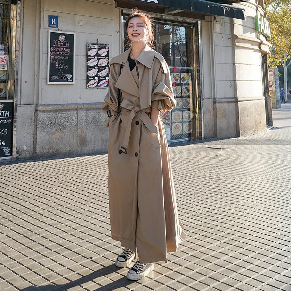 Lena, Trench Lungo Oversize Doppiopetto
