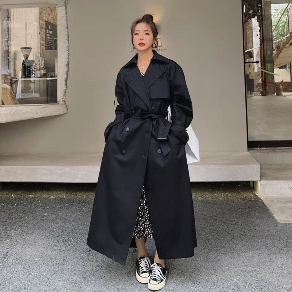 Lena, Trench Lungo Oversize Doppiopetto