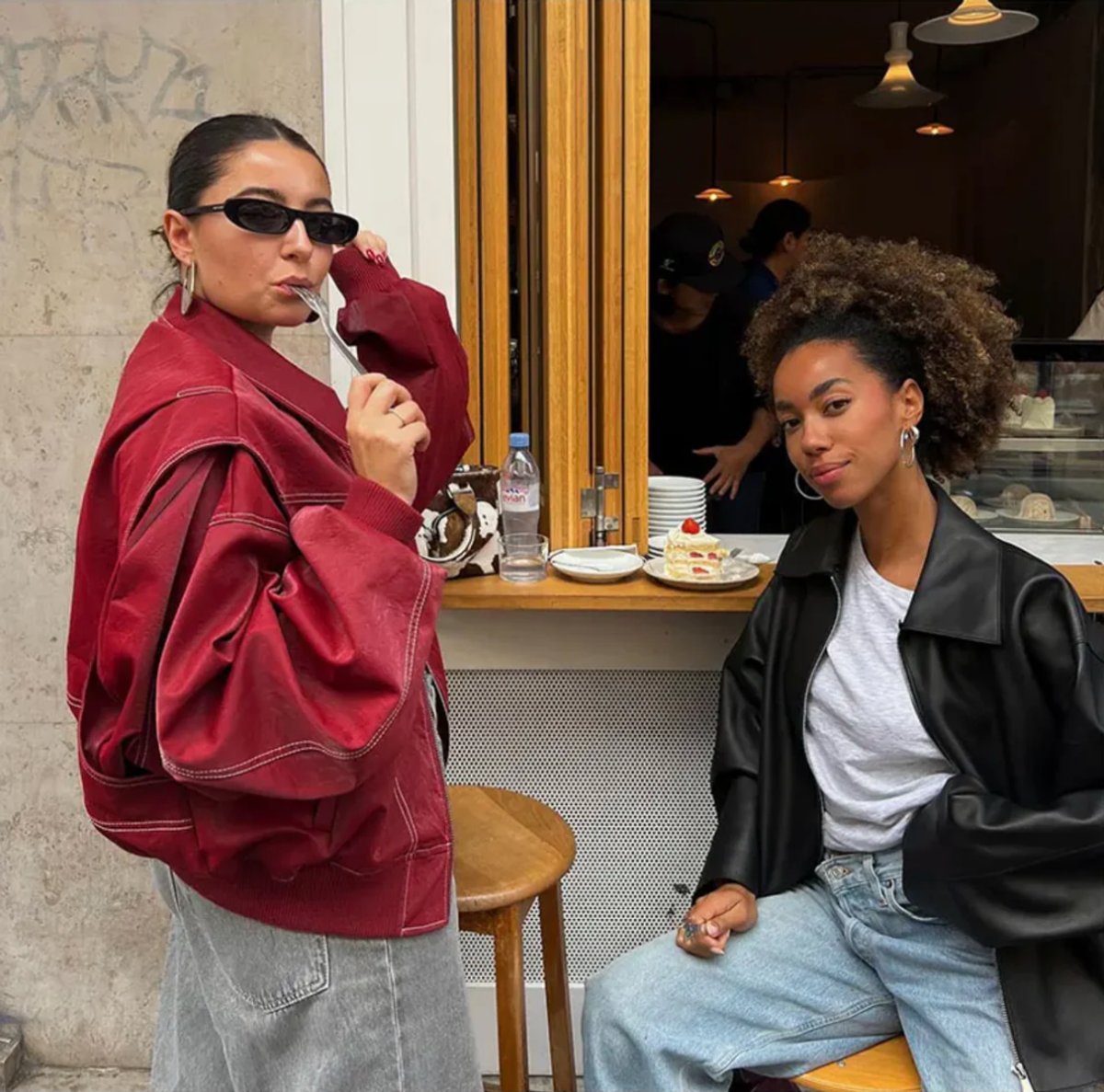 Renata, Bomber Oversize con Cuciture a Contrasto