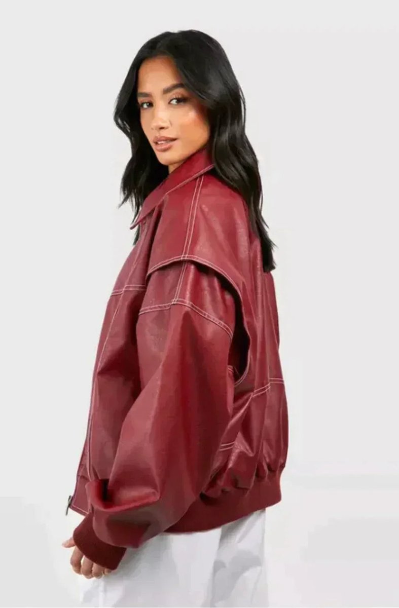 Renata, Bomber Oversize con Cuciture a Contrasto