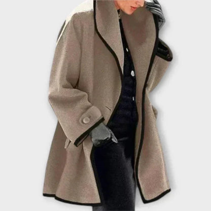 Flora — Cappotto Oversize con Bordi a Contrasto