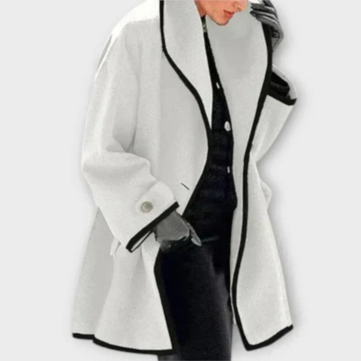 Flora — Cappotto Oversize con Bordi a Contrasto