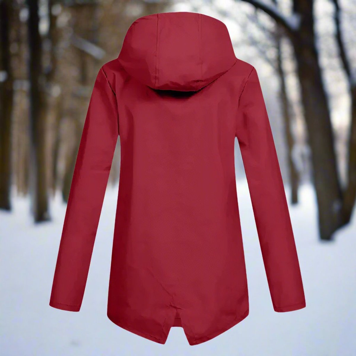 Lorena, Giacca Lunga con Cappuccio e Zip