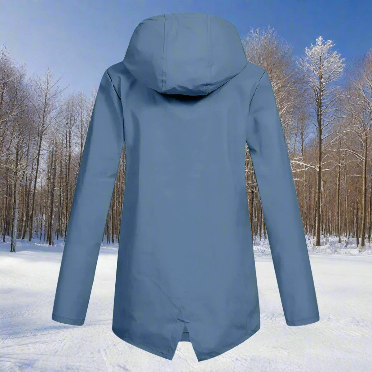 Lorena, Giacca Lunga con Cappuccio e Zip