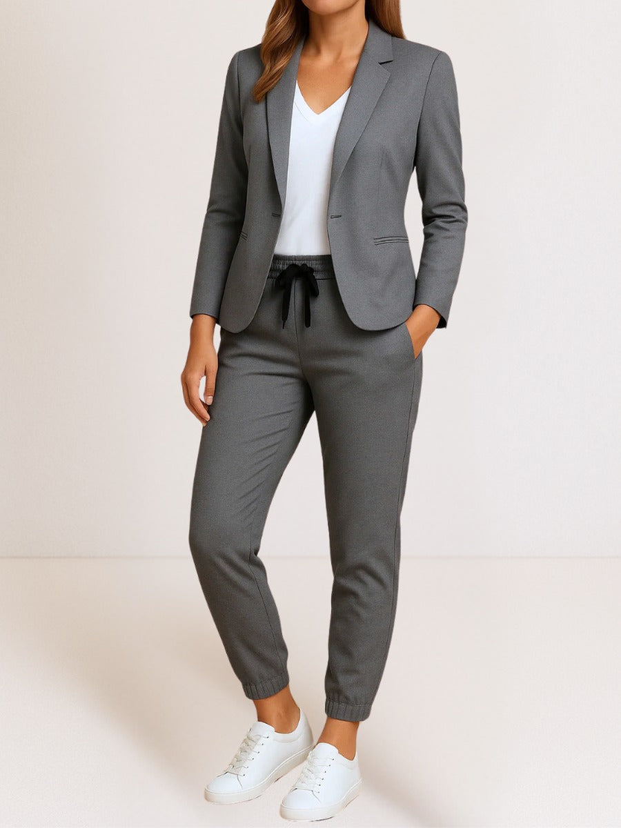 Zelmira, completo blazer e pantaloni alla caviglia, grigio