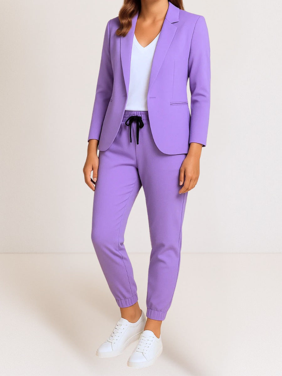 Zelmira, completo blazer e pantaloni alla caviglia, lilla